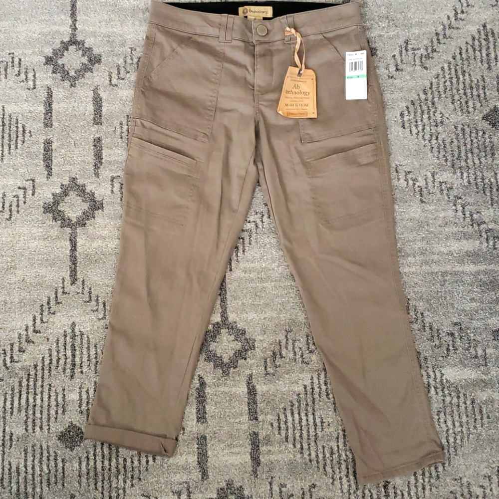 Skinny Cargo Ankle Crop Jeans